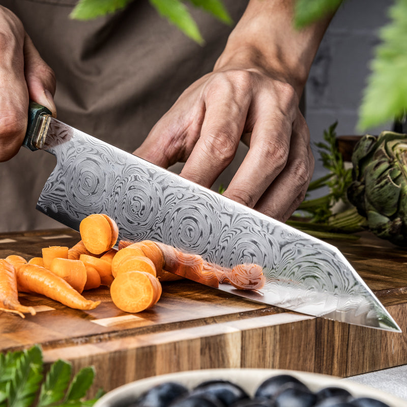 Midori no Shō (翠の章) Damascus Steel - 8 Inch Kiritsuke Knife