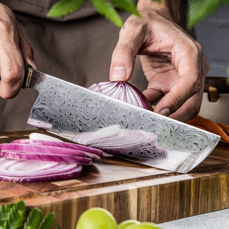 Midori no Shō (翠の章) Damascus Steel - 7 Inch Nakiri Knife