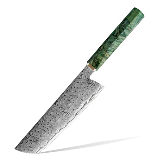 Midori no Shō (翠の章) Damascus Steel - 7 Inch Nakiri Knife