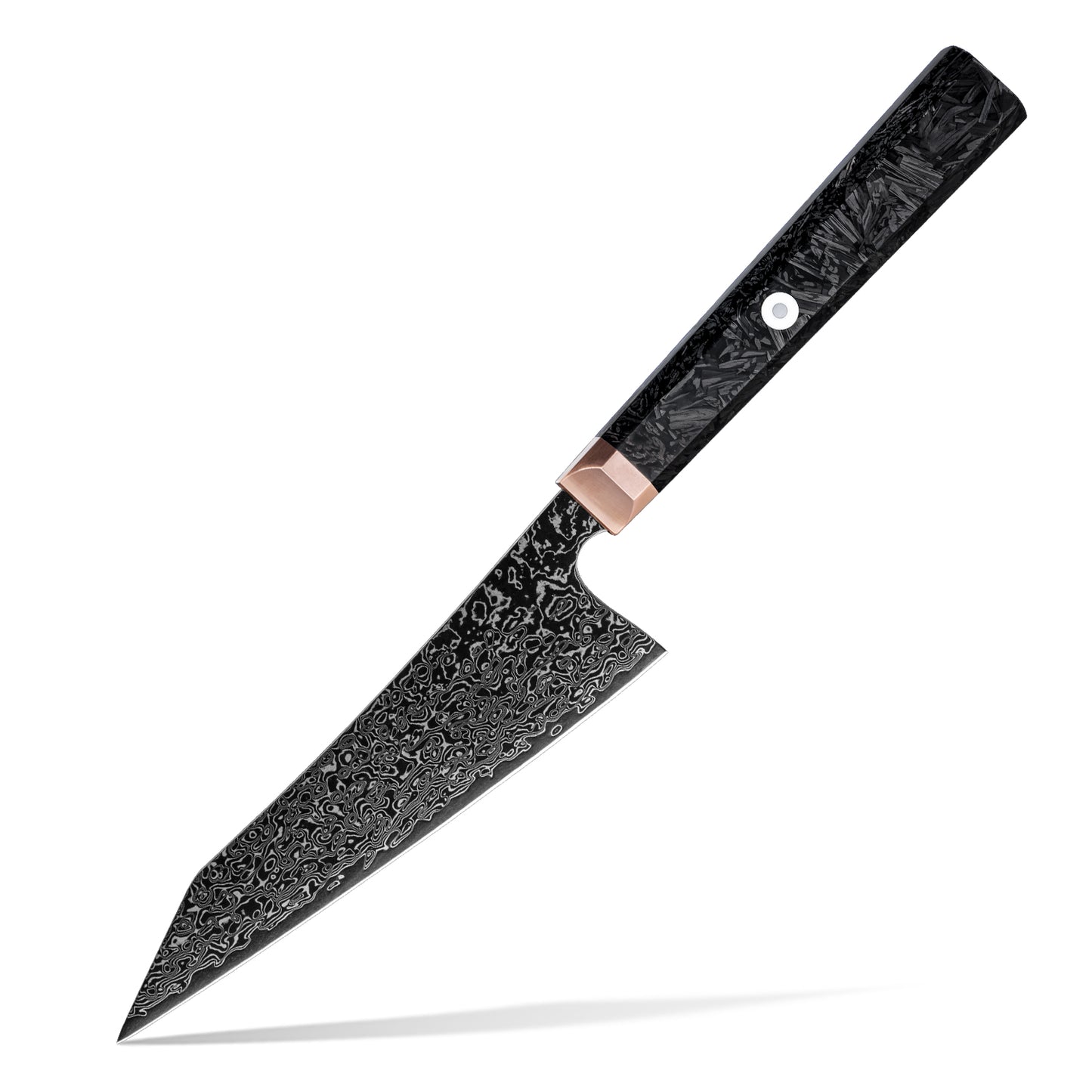 Obsidian (黒曜石) Damascus Steel - 5.5 Inch Bunka Knife