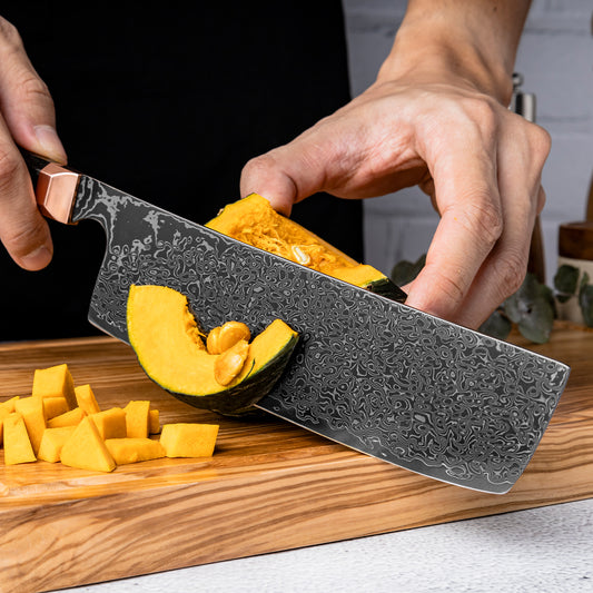 Nakiri Vegetable Knife 17 cm, Japanese Damascus Steel, Galaxy Obsidian