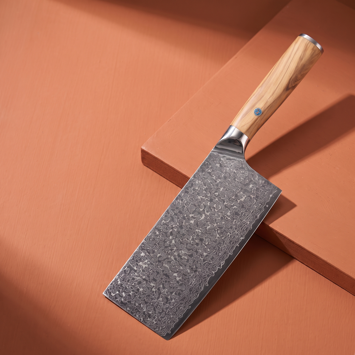 Cleaver Knife 18 cm, Galaxy Takumi, olive wood handle, full view