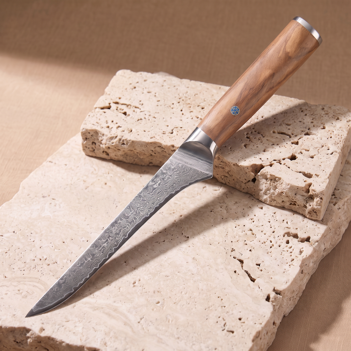 Boning knife 15 cm, Japanese Damascus steel, Galaxy Takumi