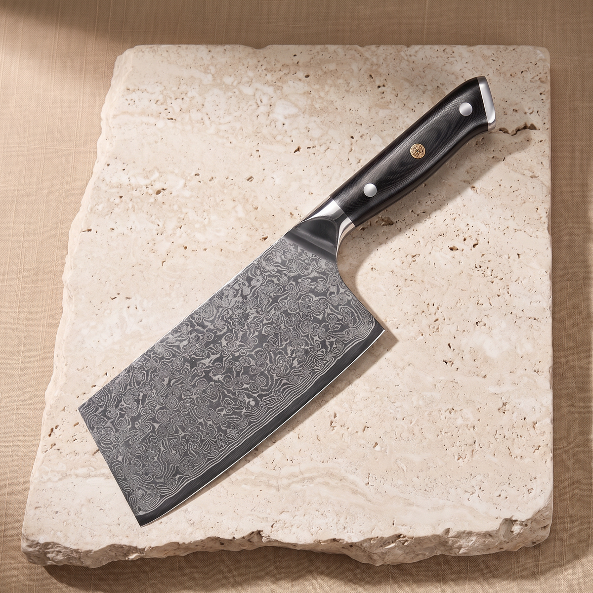 Cleaver knife 18 cm, Japanese Damascus steel, Galaxy Orion