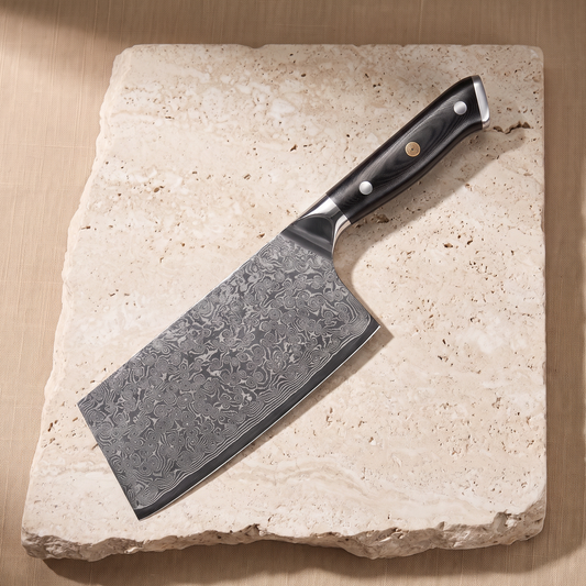 Cleaver knife 18 cm, Japanese Damascus steel, Galaxy Orion