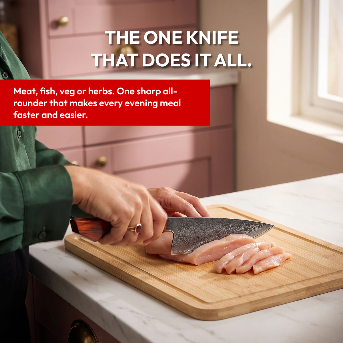 Gyuto Chef's Knife 20 cm, Galaxy Heritage, slicing chicken