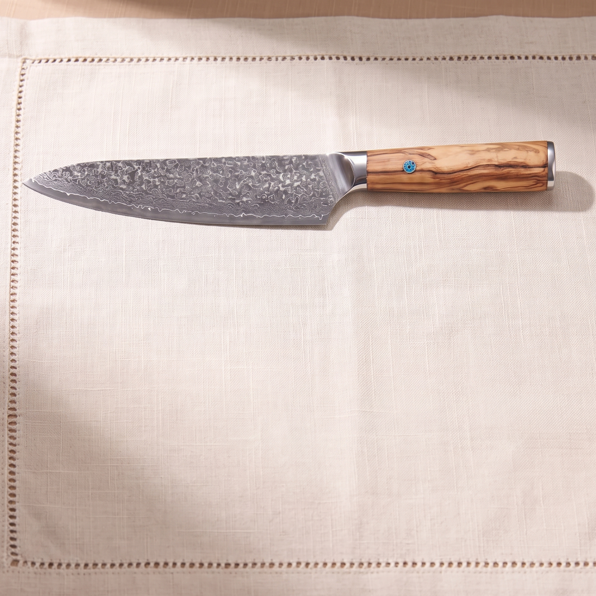 Gyuto Chef's Knife 20 cm, Galaxy Takumi, olive wood handle, full view
