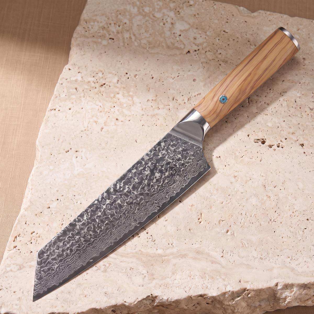 Kiritsuke knife 18 cm, Japanese Damascus steel, Galaxy Takumi