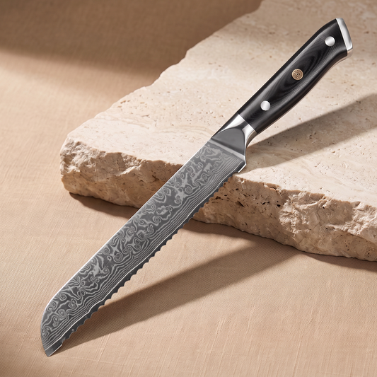 Bread knife 20 cm, Japanese Damascus steel, Galaxy Orion