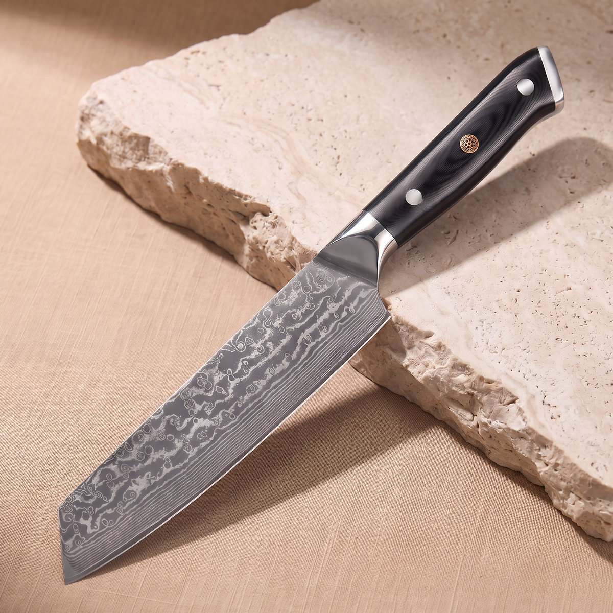 Kiritsuke knife 20 cm, Japanese Damascus steel, Galaxy Orion