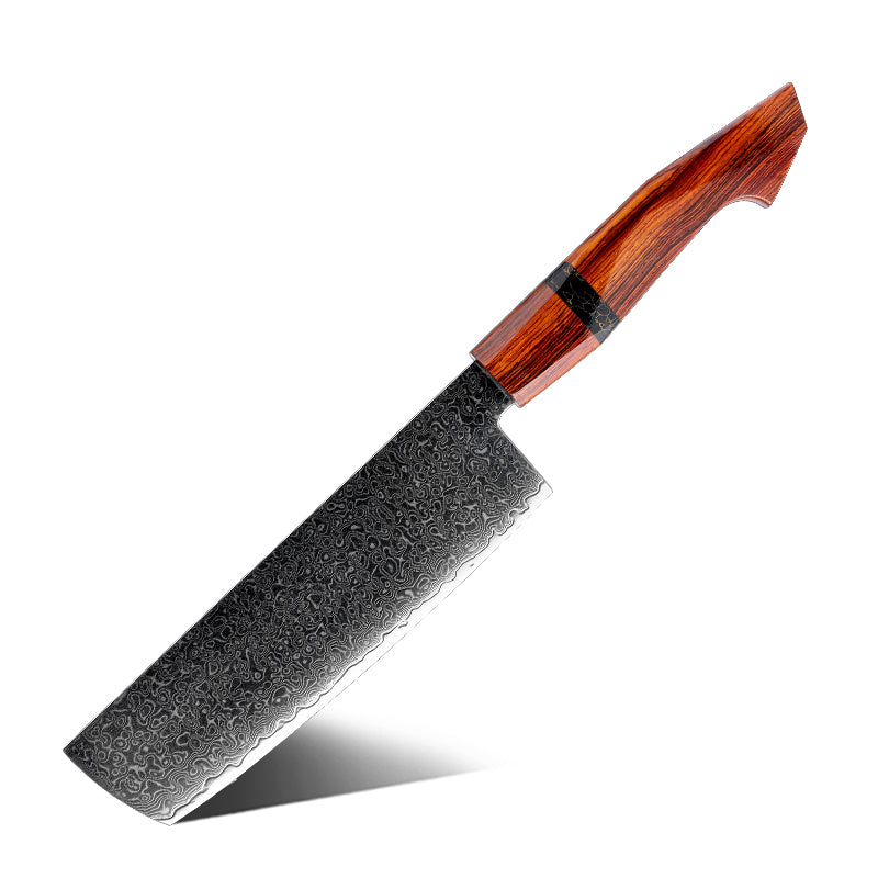 Nakiri Vegetable Knife 18 cm, Japanese Damascus Steel, Galaxy Heritage