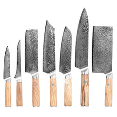 Takumi (匠) Damascus Steel - Complete Kitchen Knife Set - Set of 7