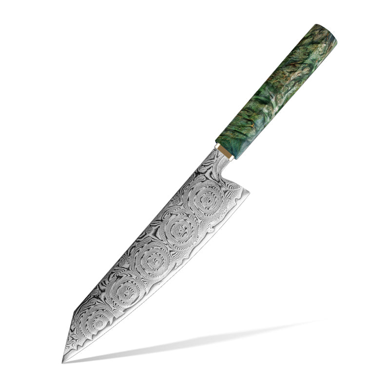 Midori no Shō (翠の章) Damascus Steel - 8 Inch Kiritsuke Knife