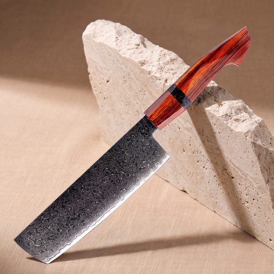Nakiri vegetable knife 18 cm, Japanese Damascus steel, Galaxy Heritage