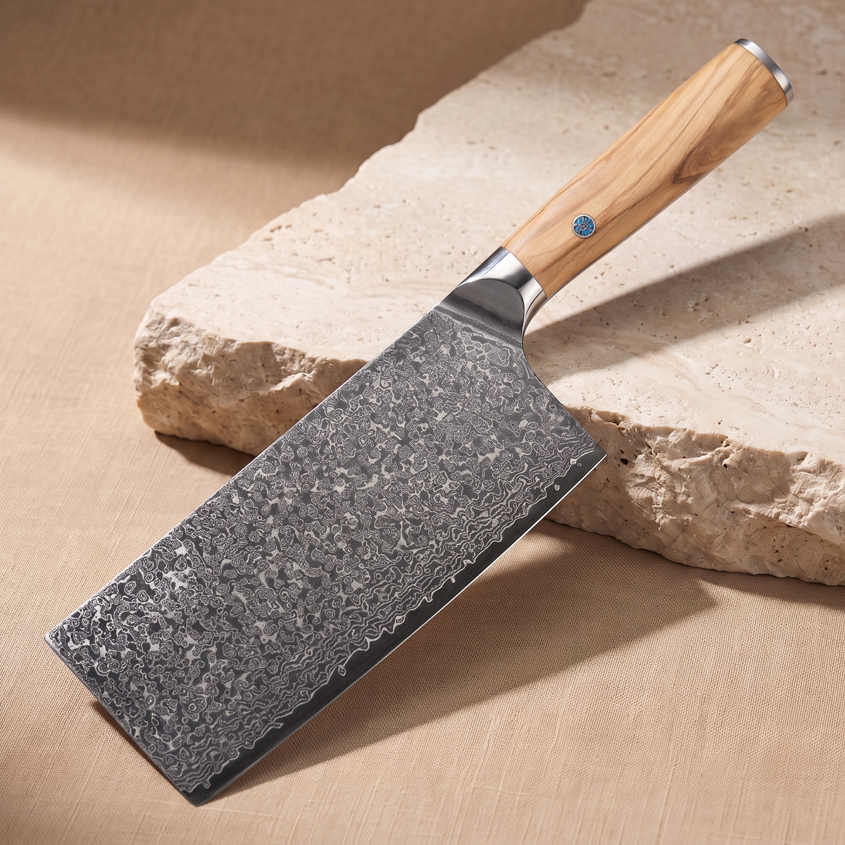 Cleaver knife 18 cm, Japanese Damascus steel, Galaxy Takumi