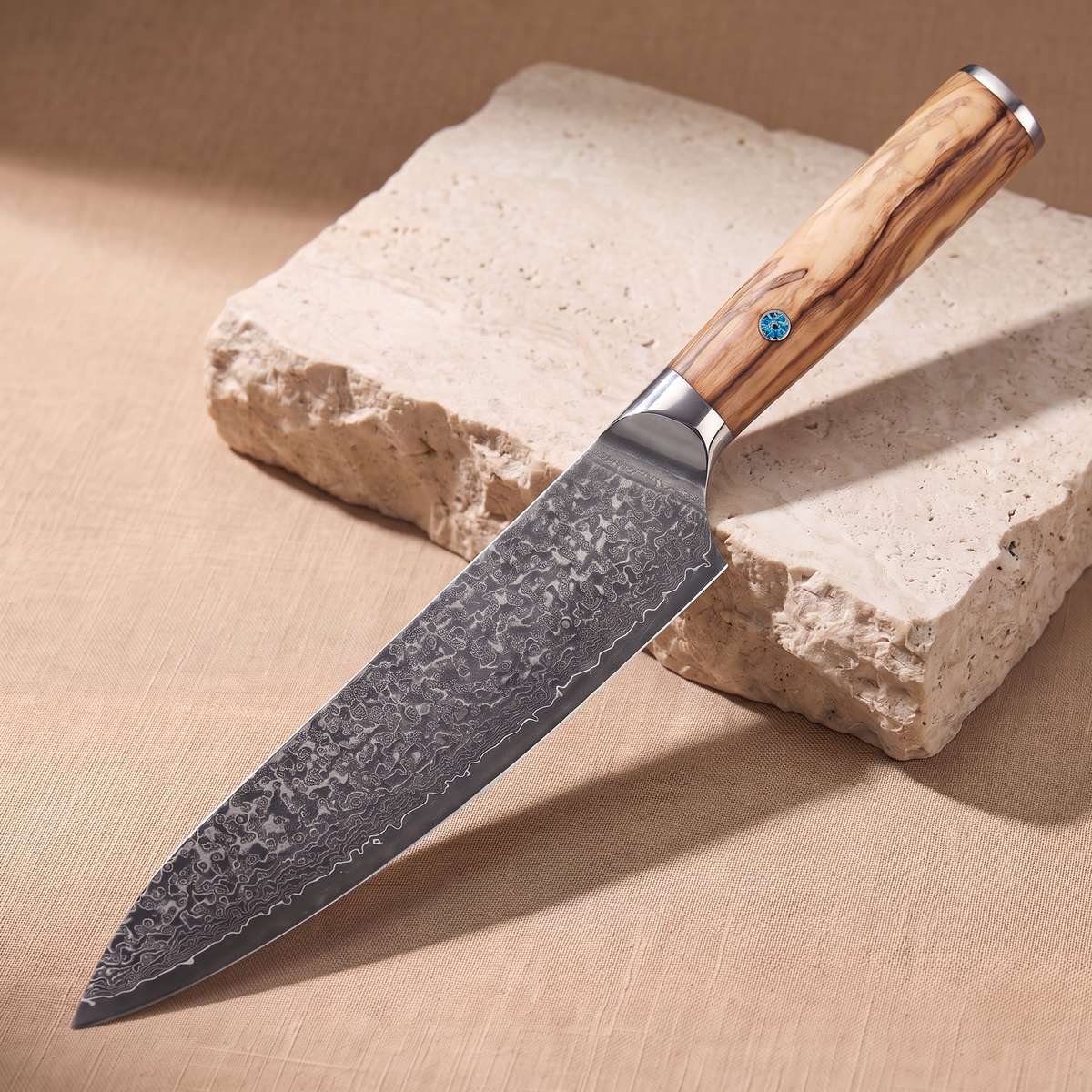 Gyuto chef's knife 20 cm, Japanese Damascus steel, Galaxy Takumi