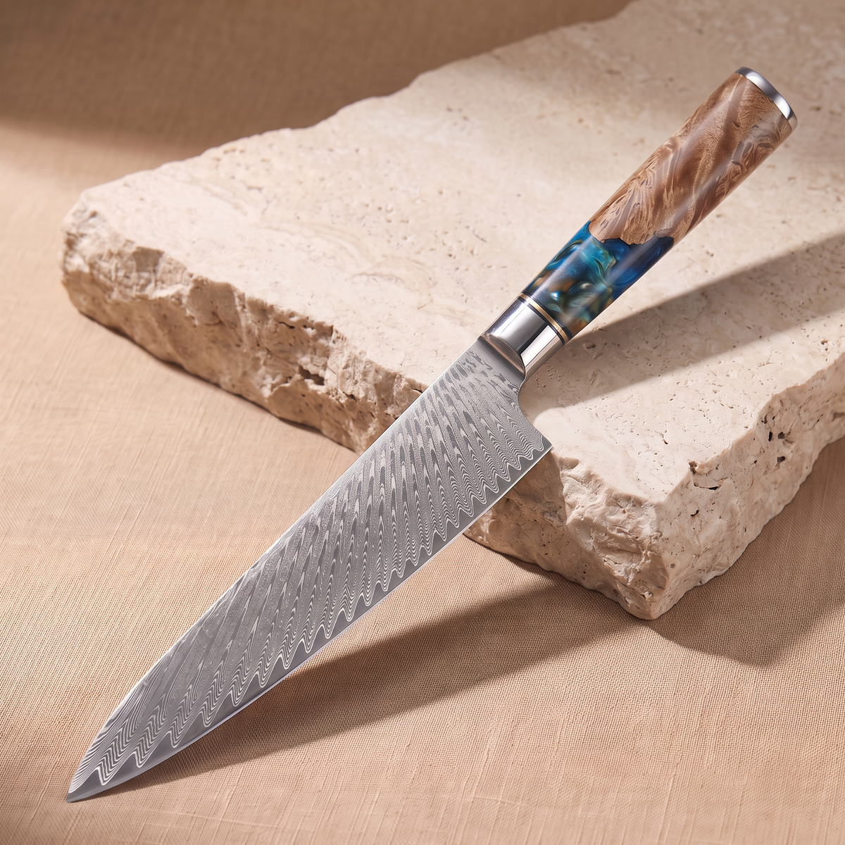 Gyuto chef's knife 20 cm, Japanese Damascus steel, Galaxy Tenshi