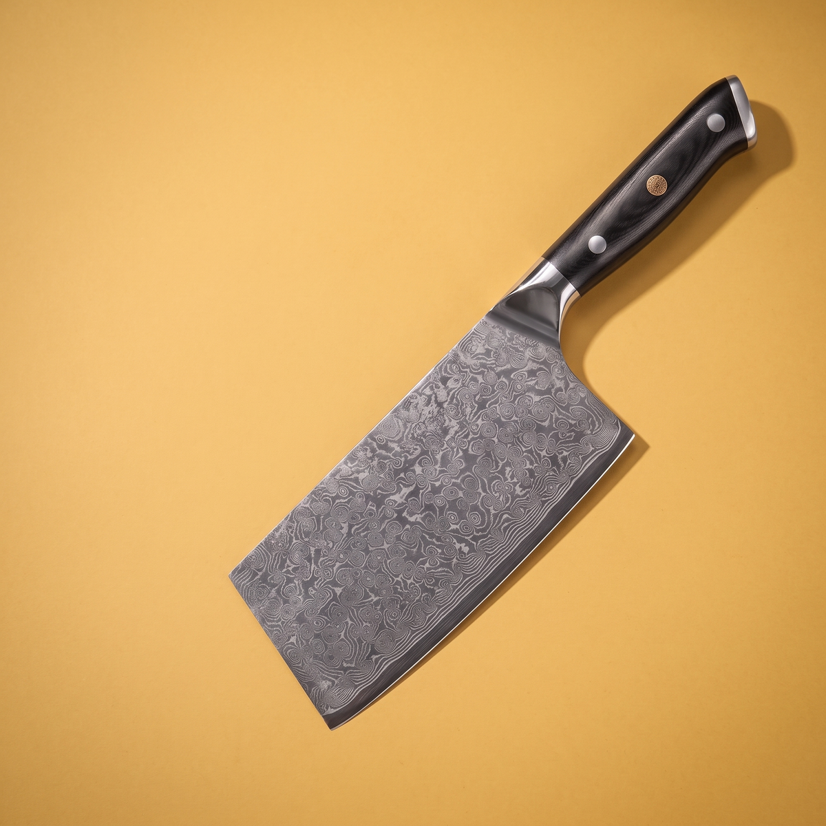 Cleaver Knife 18 cm, Galaxy Orion, black riveted handle, full view