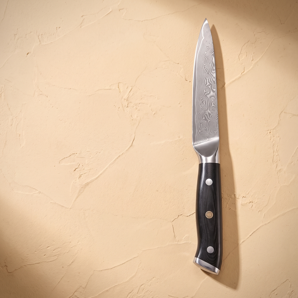 Utility Knife 13 cm, Galaxy Orion, black riveted handle, full view