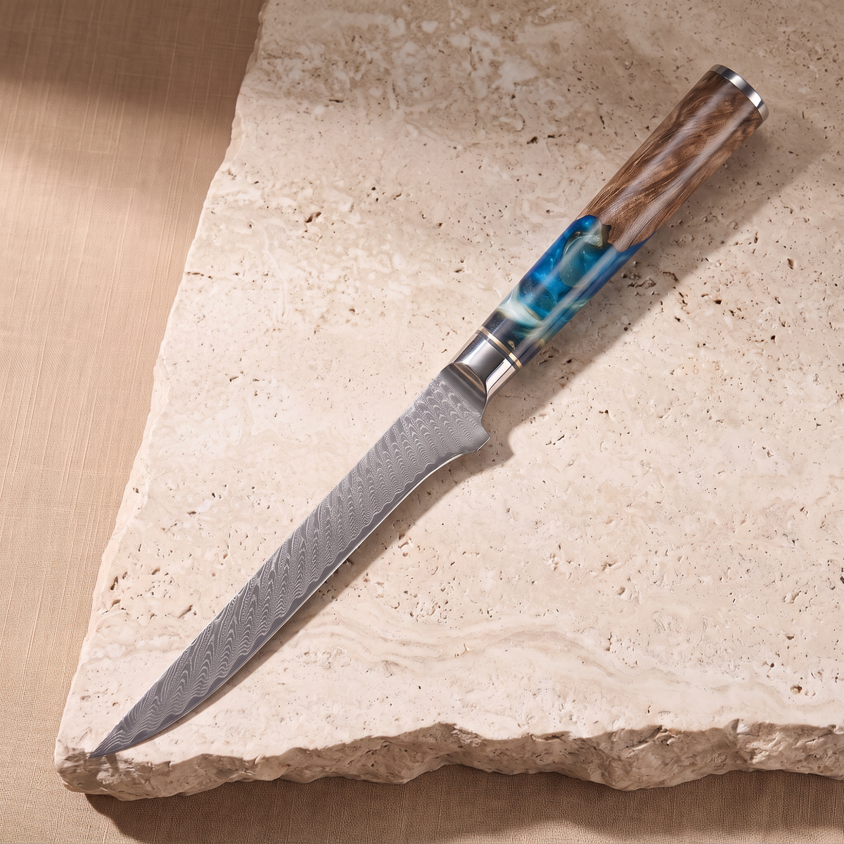 Boning knife 15 cm, Japanese Damascus steel, Galaxy Tenshi