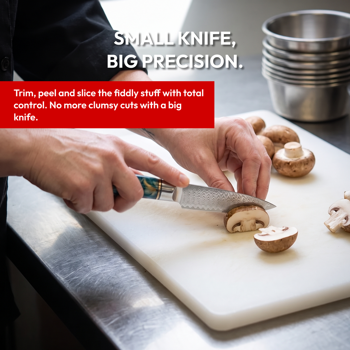 Paring Knife 9 cm, Galaxy Tenshi, slicing mushrooms