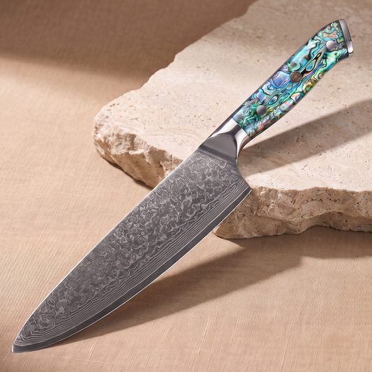 Gyuto chef's knife 20 cm, Japanese Damascus steel, Galaxy Aurora