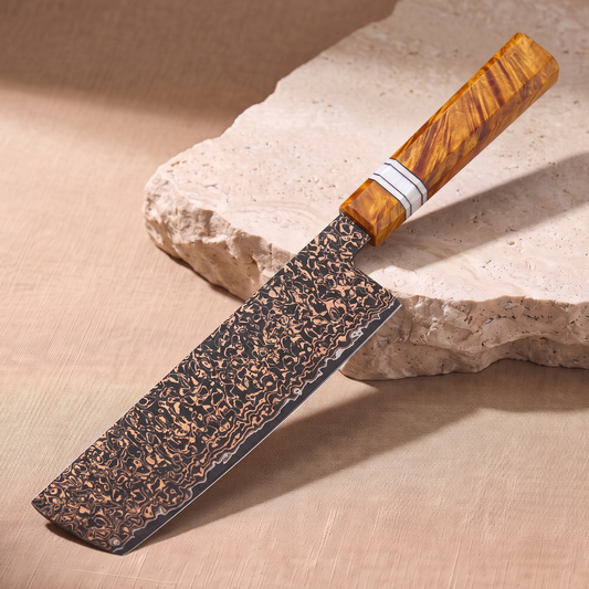 Nakiri Vegetable Knife 18 cm, Galaxy Shinsei, on natural stone
