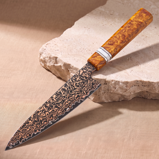 Utility Knife 14 cm, Galaxy Shinsei, on natural stone